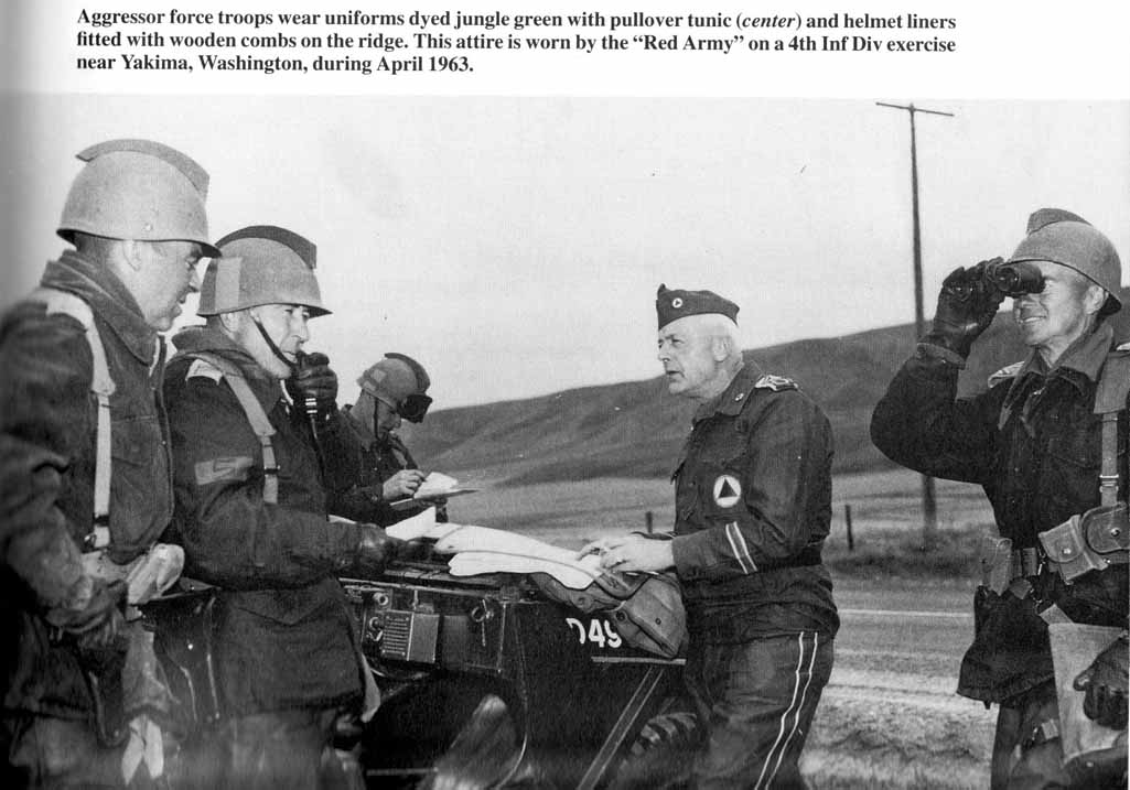 Circle Trigonists wearing Roman-style helmets - used as mock enemies by the U.S. army during war games in the Cold War