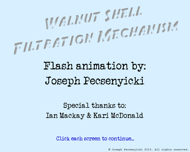 Walnut Shell Filters. Original Flash animation by Joseph Pecsenyicki. Special thanks to Ian Mackay and Kari McDonald