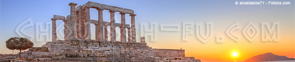 Oversaturated areas on Poseidon Temple pillars have been desaturated with Photoshop
